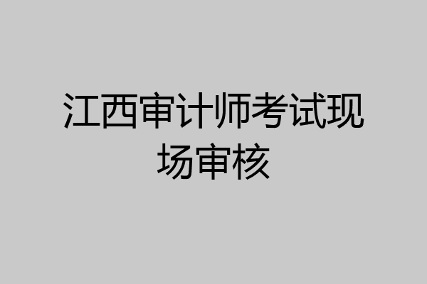 江西审计师考试现场审核