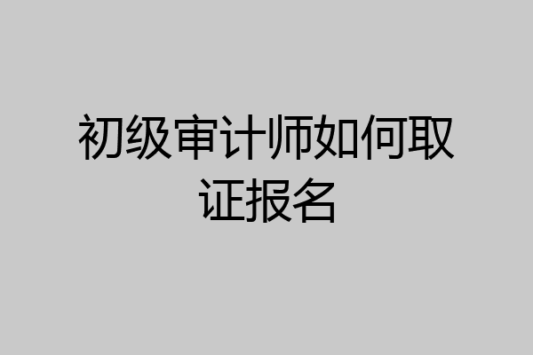 初级审计师如何取证报名
