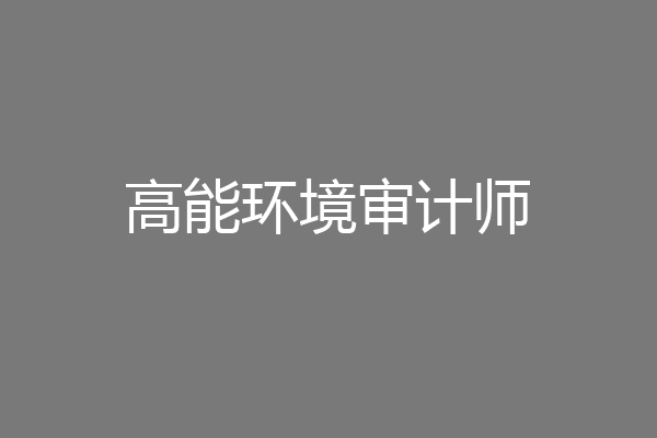 高能环境审计师