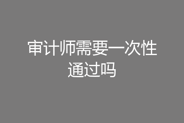 审计师需要一次性通过吗