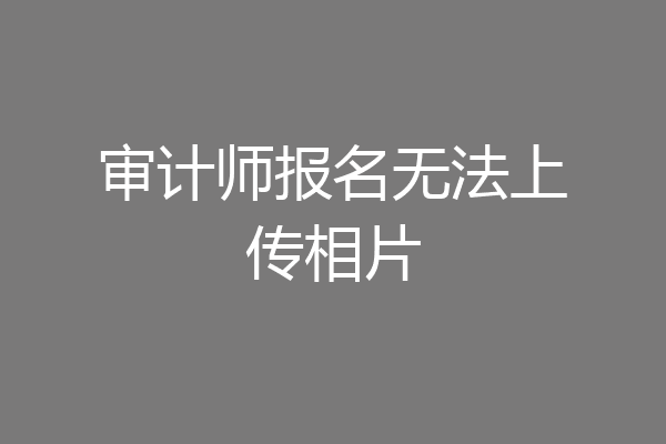 审计师报名无法上传相片