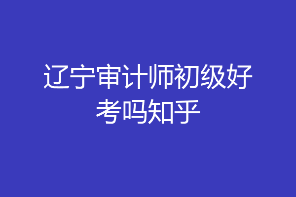 辽宁审计师初级好考吗知乎