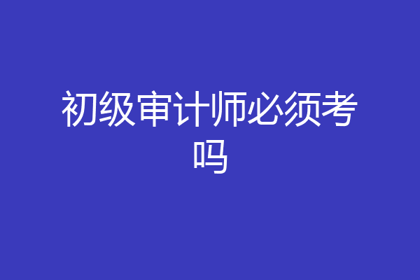 初级审计师必须考吗