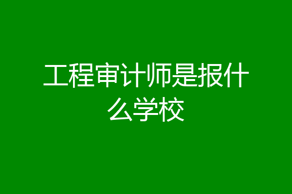 工程审计师是报什么学校