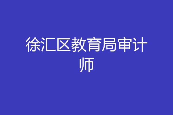 徐汇区教育局审计师