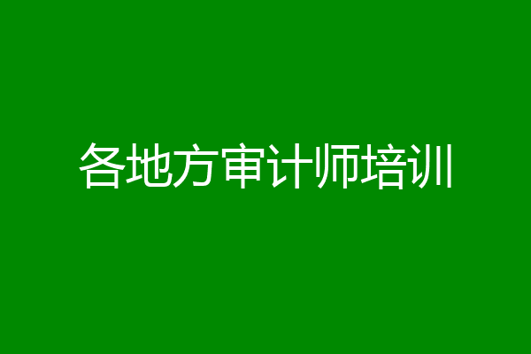 各地方审计师培训