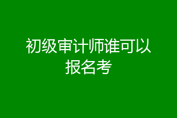 初级审计师谁可以报名考