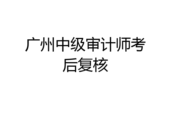 广州中级审计师考后复核