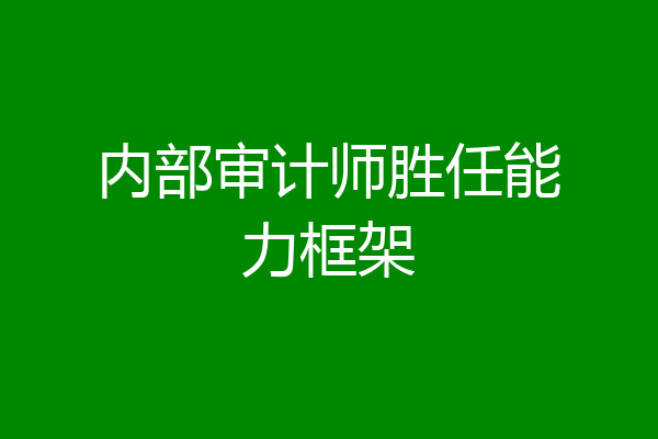 内部审计师胜任能力框架