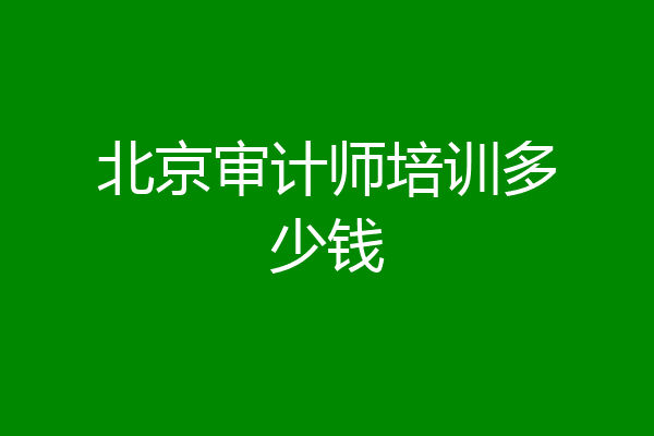 北京审计师培训多少钱
