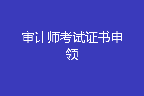 审计师考试证书申领