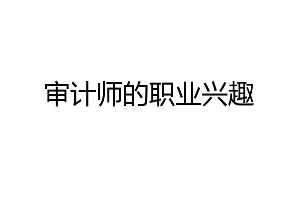 审计师的职业兴趣