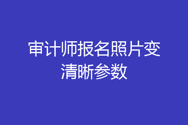 审计师报名照片变清晰参数