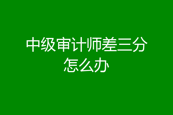 中级审计师差三分怎么办