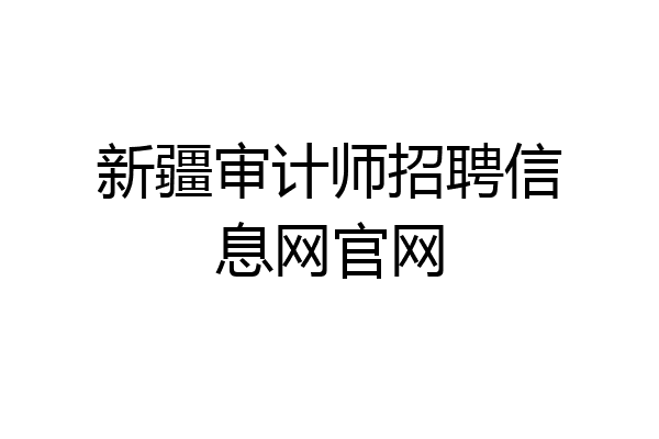 新疆审计师招聘信息网官网