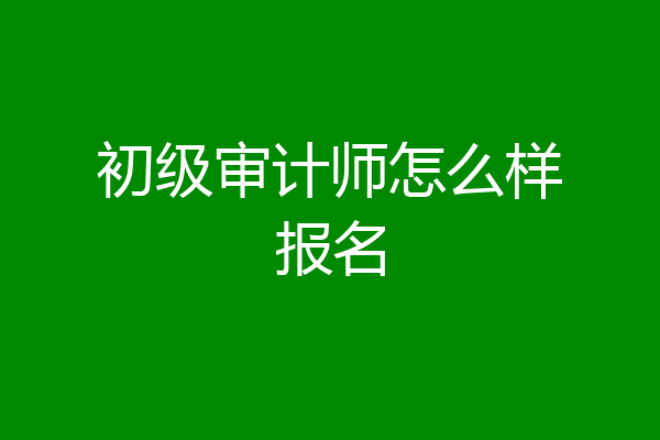 初级审计师怎么样报名