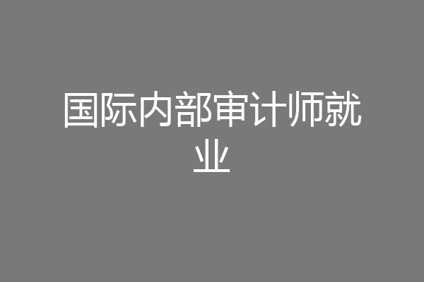 国际内部审计师就业