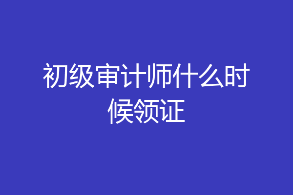 初级审计师什么时候领证