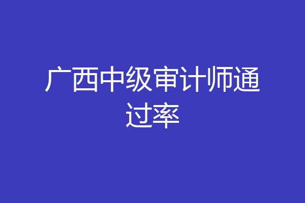 广西中级审计师通过率