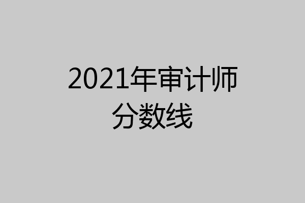 2021年审计师分数线