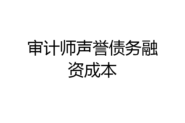 审计师声誉债务融资成本