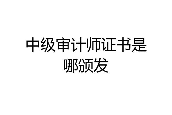 中级审计师证书是哪颁发