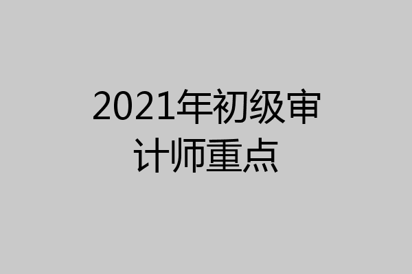 2021年初级审计师重点