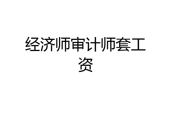 经济师审计师套工资
