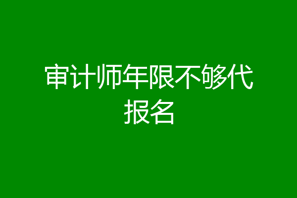 审计师年限不够代报名