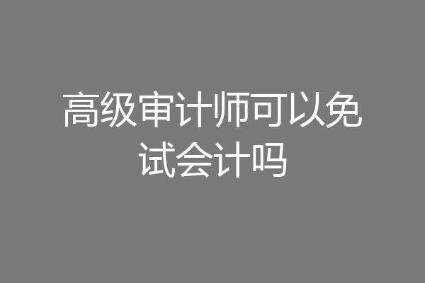 高级审计师可以免试会计吗