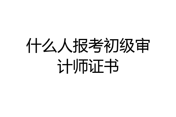 什么人报考初级审计师证书