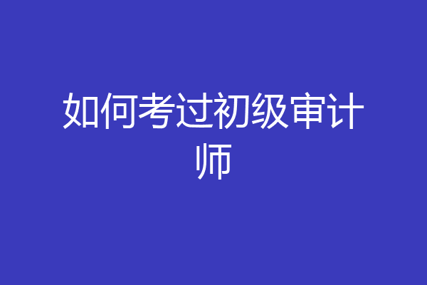 如何考过初级审计师
