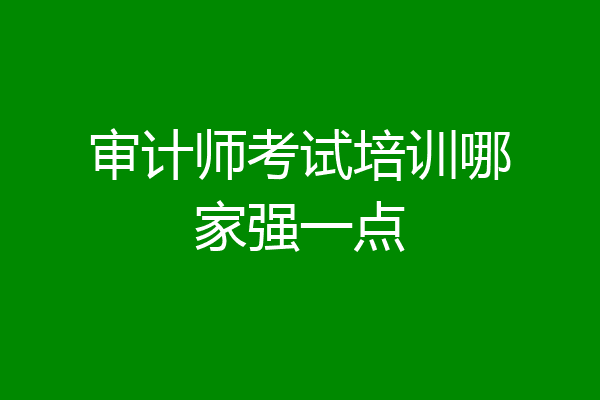 审计师考试培训哪家强一点