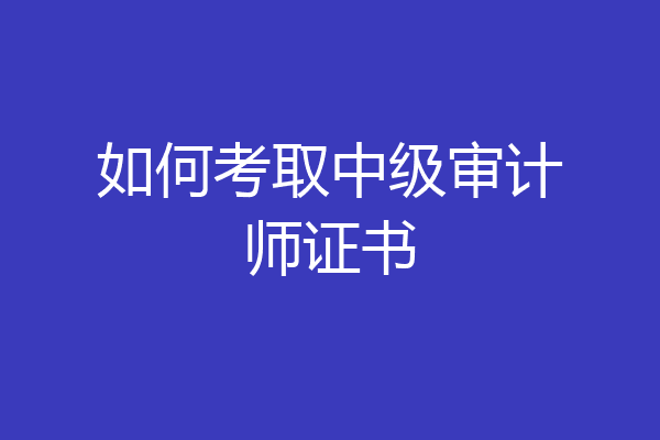如何考取中级审计师证书