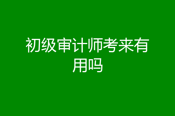 初级审计师考来有用吗