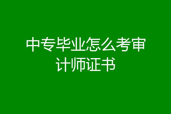 中专毕业怎么考审计师证书