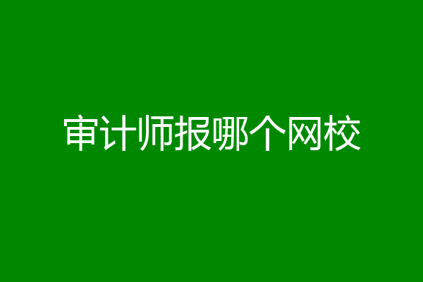 审计师报哪个网校
