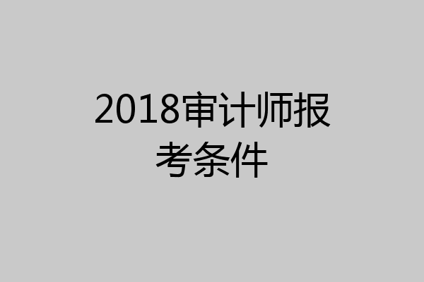 2018审计师报考条件