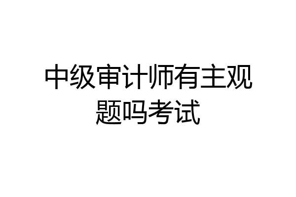 中级审计师有主观题吗考试