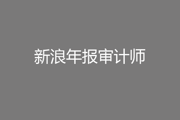 新浪年报审计师