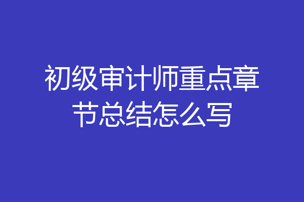 初级审计师重点章节总结怎么写