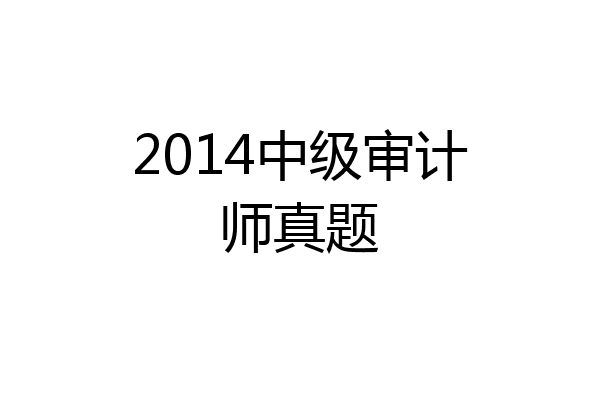 2014中级审计师真题