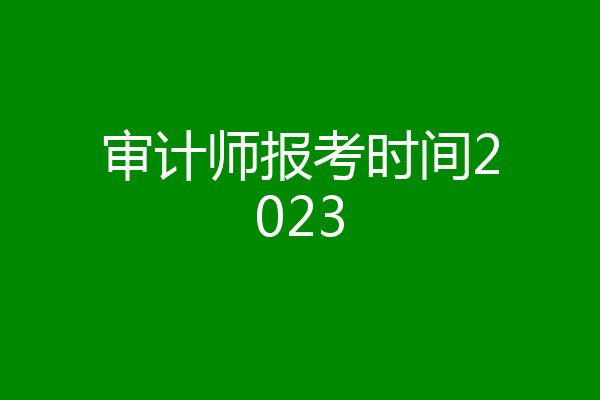审计师报考时间2023
