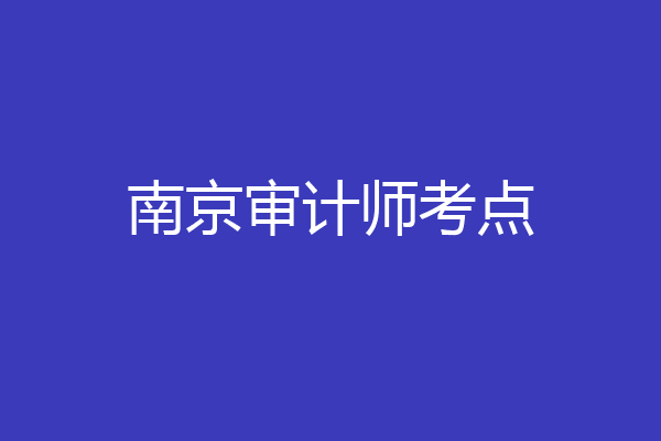 南京审计师考点