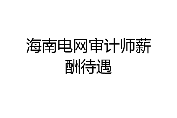 海南电网审计师薪酬待遇