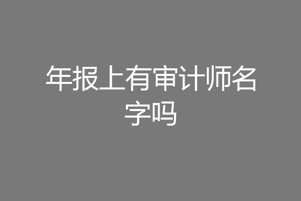 年报上有审计师名字吗