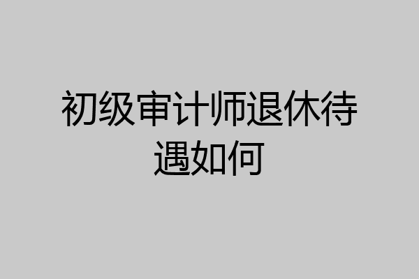 初级审计师退休待遇如何