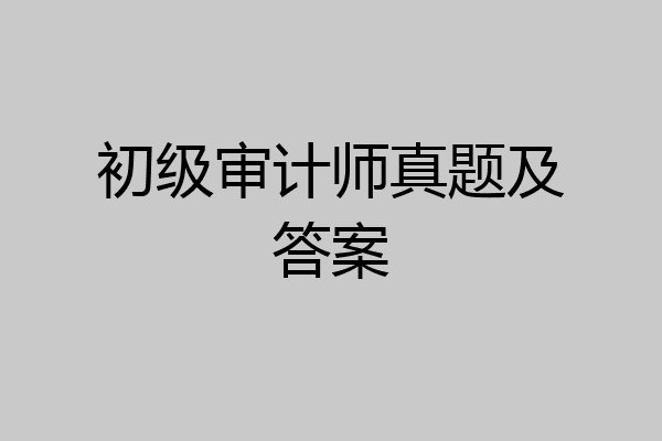 初级审计师真题及答案
