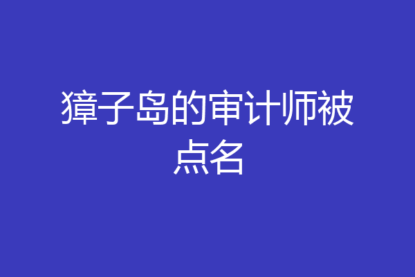 獐子岛的审计师被点名