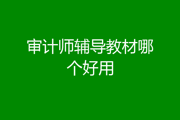审计师辅导教材哪个好用